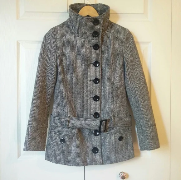 Seductions Herringbone Peacoat - Picture 4 of 11